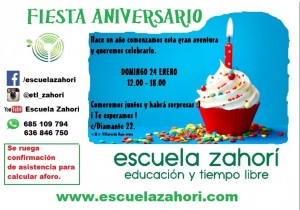 Cartel Aniversario - Escuela Zahorí